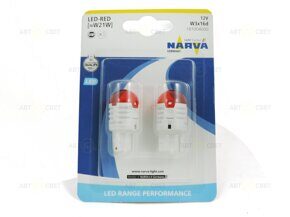 Автолампа светодиодная 12V W21W RED Range Performance LED 18100 (к-т) Narva