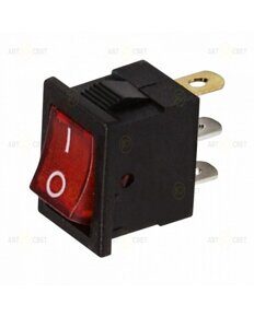 Переключатель клавишный 12V RED без подсветки